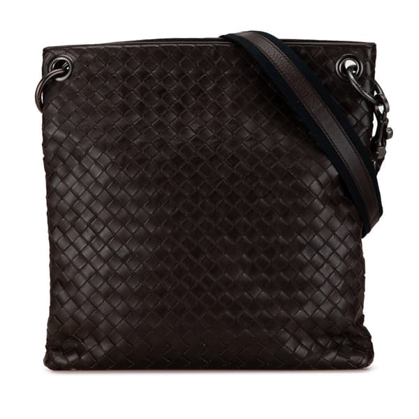 Pre-owned Bottega Veneta Intrecciato Crossbody Brown