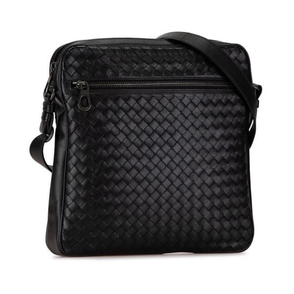 Pre-owned Bottega Veneta Intrecciato Crossbody Black