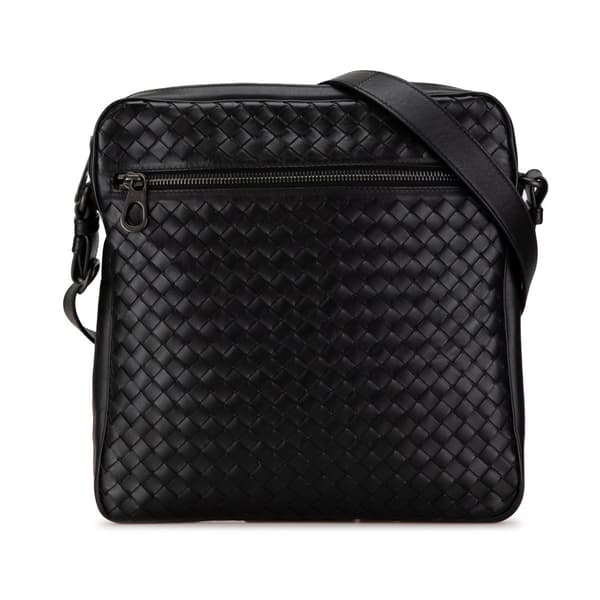 Pre-owned Bottega Veneta Intrecciato Crossbody Black