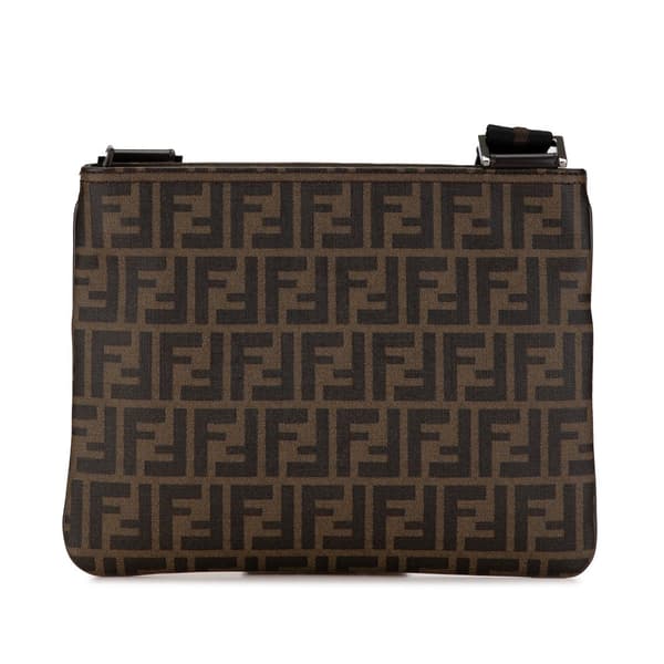 Pre-owned Fendi Zucca Coated Canvas Crossbody Brown