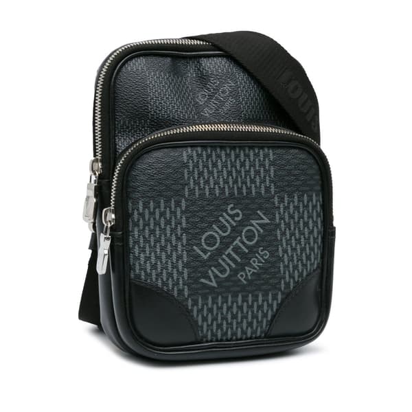 Pre-owned Louis Vuitton Damier Graphite 3D Amazone Sling Bag Black