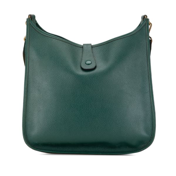 Pre-owned Hermès Togo Evelyne I GM Green