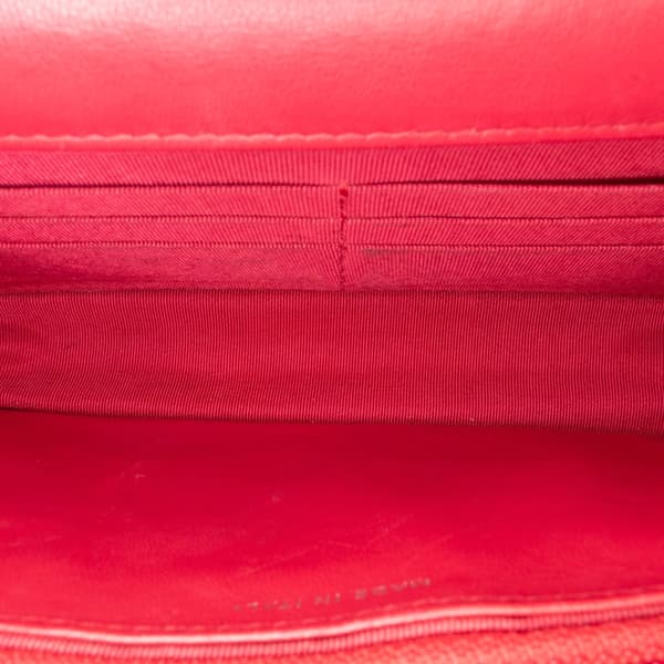 Pre-owned Chanel Classic Lambskin Wallet on Chain Pink