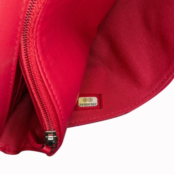 Pre-owned Chanel Classic Lambskin Wallet on Chain Pink