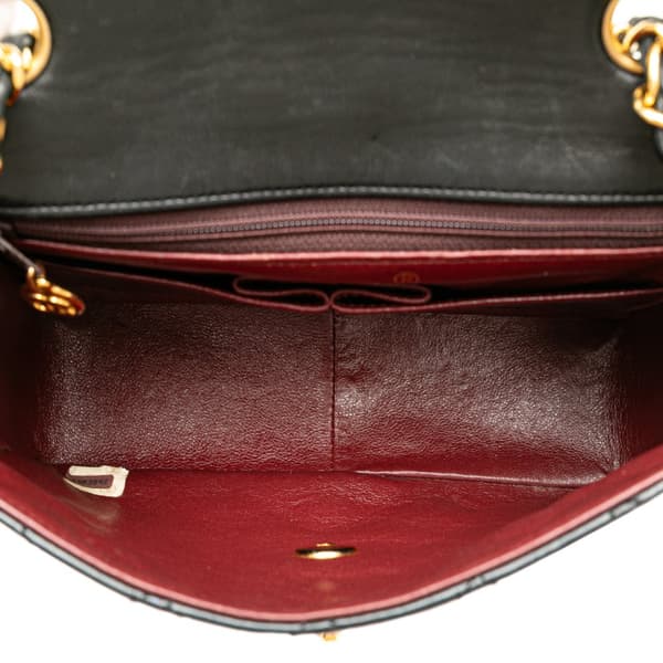 Pre-owned Chanel Mini Square Classic Lambskin Single Flap Black