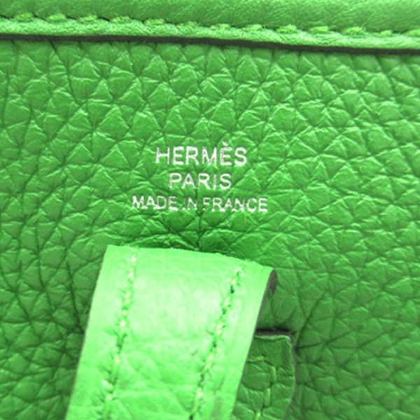 Pre-owned Hermès Clemence Evelyne TPM Green