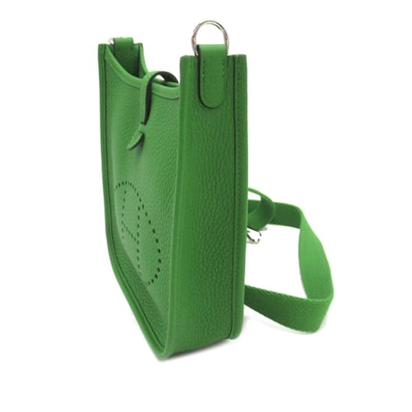 Pre-owned Hermès Clemence Evelyne TPM Green