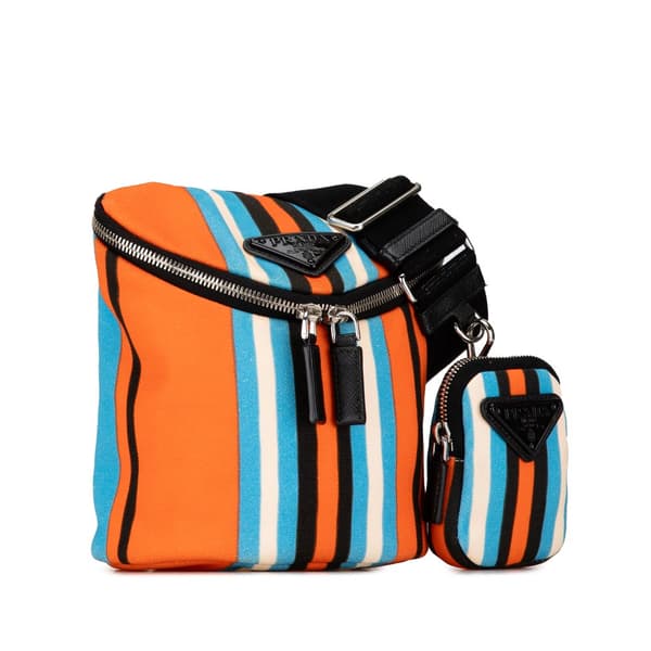 Pre-owned Prada Canapa Baiadera Crossbody Bag Orange