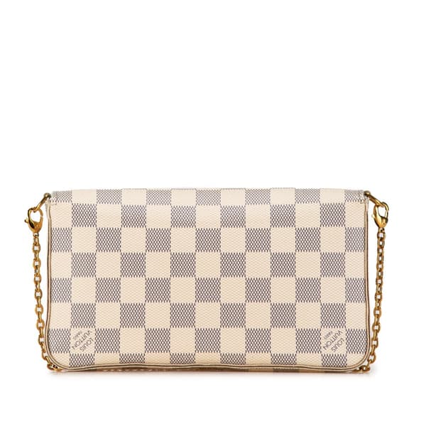 Pre-owned Louis Vuitton Damier Azur Pochette Felicie White