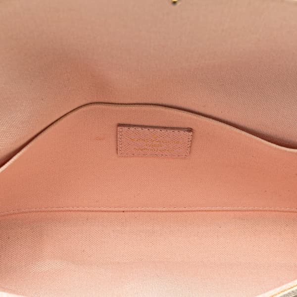 Pre-owned Louis Vuitton Damier Azur Pochette Felicie White