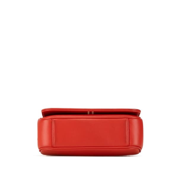 Pre-owned Chanel Lambskin CC Mania Flap Red