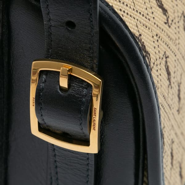 Pre-owned Saint Laurent Medium Canvas Monogram All Over Crossbody Brown