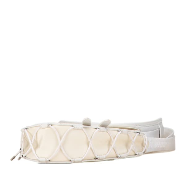 Pre-owned Dior Sacai Technical Fabric and Leather Saddle Bag White