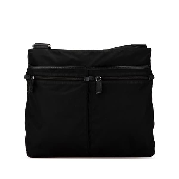 Pre-owned Prada Tessuto Zip Top Crossbody Black