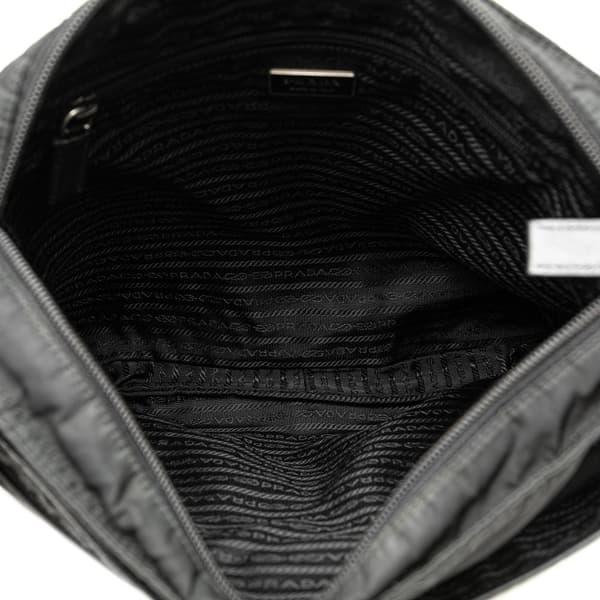 Pre-owned Prada Tessuto Zip Top Crossbody Black