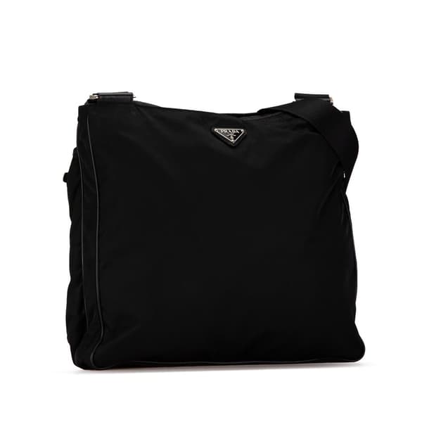 Pre-owned Prada Tessuto Zip Top Crossbody Black