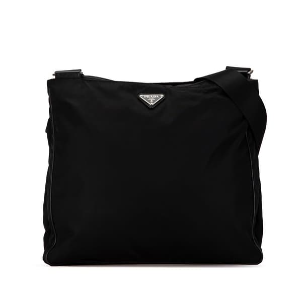 Pre-owned Prada Tessuto Zip Top Crossbody Black
