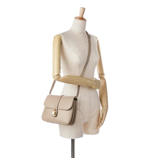 Pre-owned Celine Medium Leather Tabou Crossbody Brown