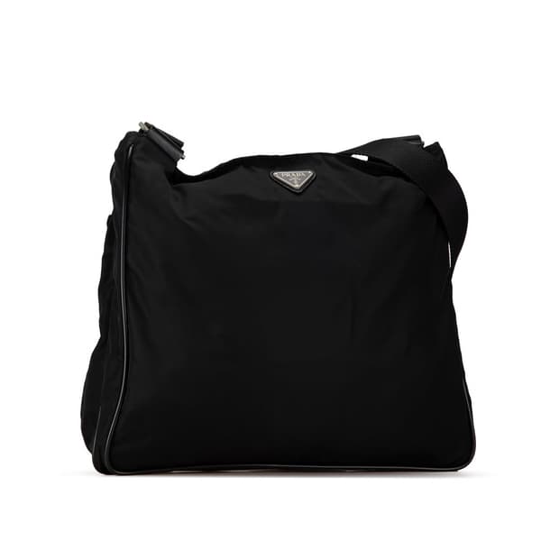 Pre-owned Prada Tessuto Zip Top Crossbody Black