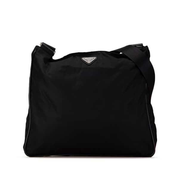 Pre-owned Prada Tessuto Zip Top Crossbody Black