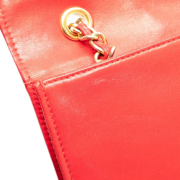 Pre-owned Chanel CC Quilted Lambskin Full Flap Red