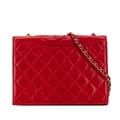 Miniatyrbild 1 av 10: Pre-owned Chanel CC Quilted Lambskin Full Flap Red