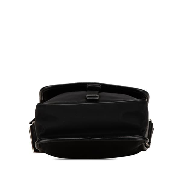 Pre-owned Prada Tessuto Buckle Messenger Bag Black