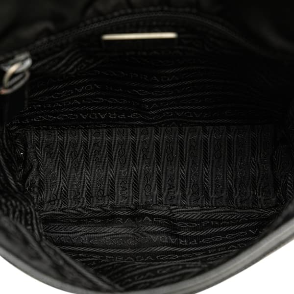 Pre-owned Prada Tessuto Buckle Messenger Bag Black