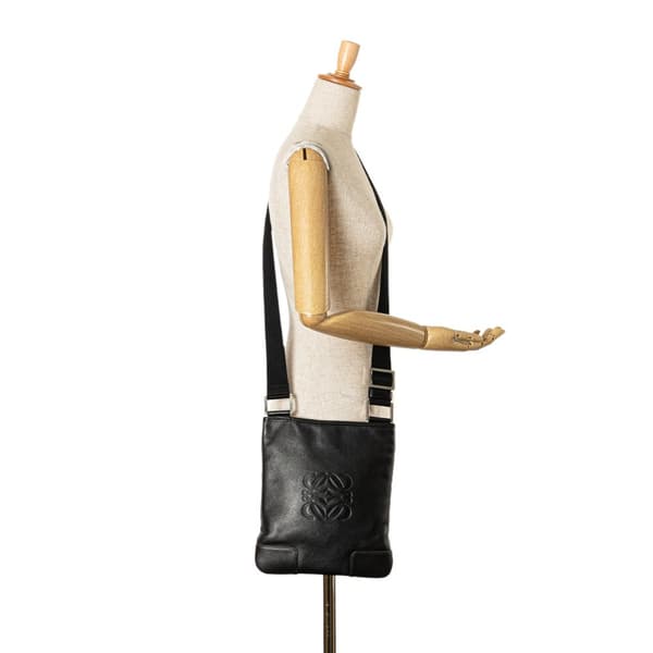 Pre-owned LOEWE Anagram Leather Crossbody Black