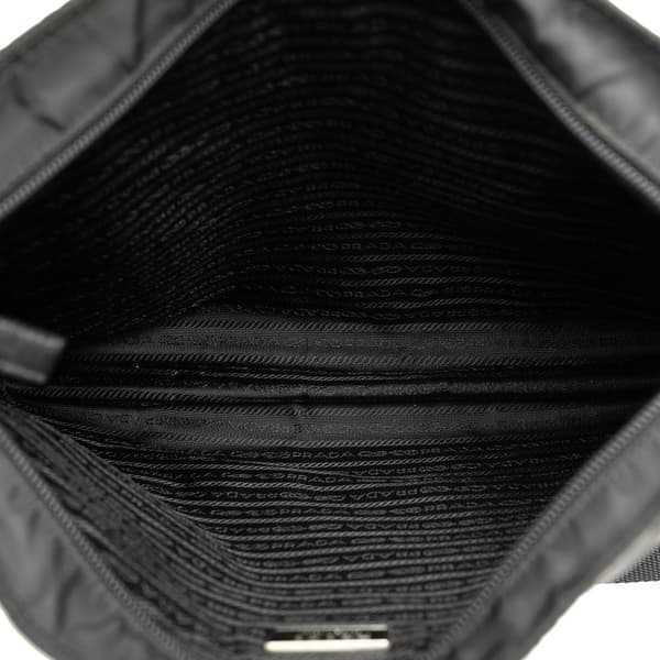 Pre-owned Prada Tessuto Zip Top Crossbody Black