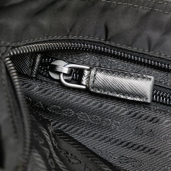 Pre-owned Prada Tessuto Zip Top Crossbody Black