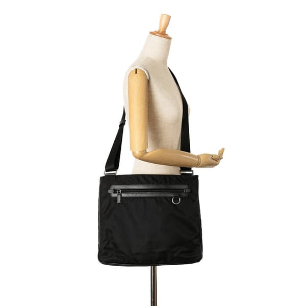 Pre-owned Prada Tessuto Zip Top Crossbody Black