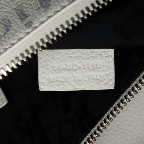 Pre-owned Dior Daniel Arsham Newspaper Print Saddle Bag White