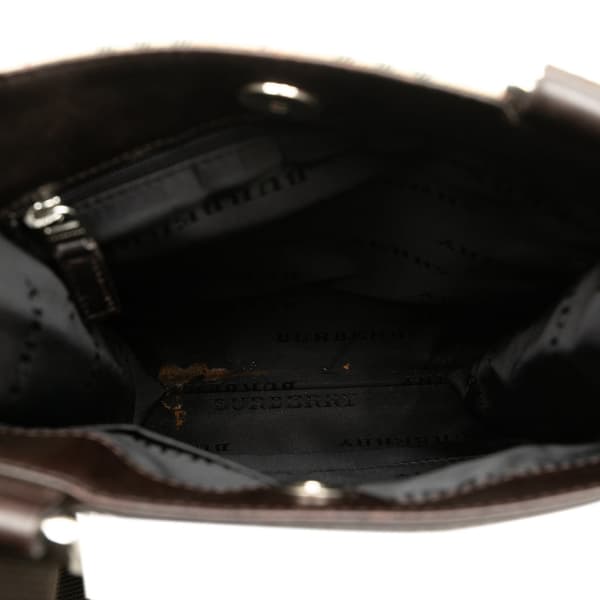 Pre-owned Burberry House Check Crossbody Brown