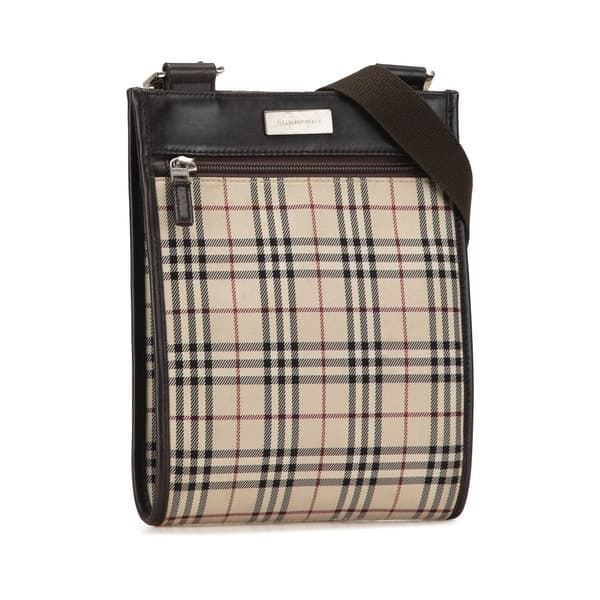 Pre-owned Burberry House Check Crossbody Brown