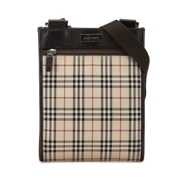Pre-owned Burberry House Check Crossbody Brown