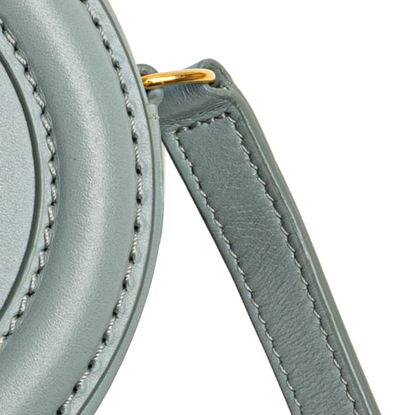 Pre-owned Celine Small Calfskin Cuir Triomphe Oval Crossbody Blue