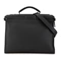 Miniatyrbillede 1 af 8: Pre-owned Fendi Large Leather Selleria Peekaboo Iconic Fit Bag Gray
