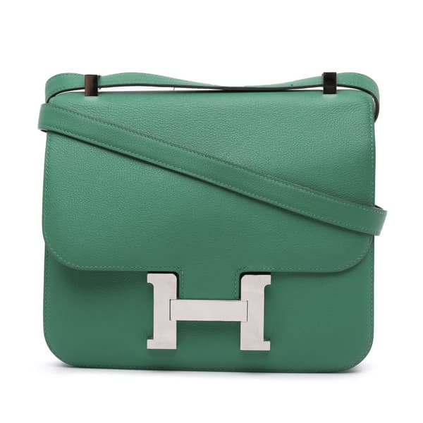 Pre-owned Hermès Evercolor Constance 24 Green
