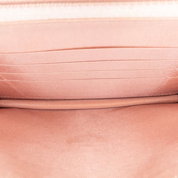 Pre-owned Chanel Quilted Caviar Square Boy Wallet On Chain Pink