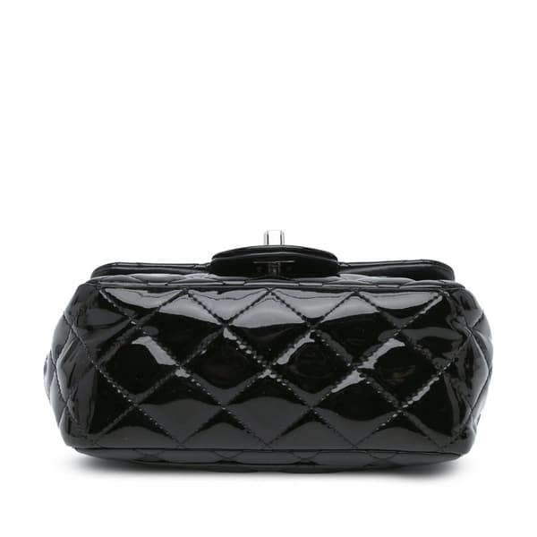 Pre-owned Chanel Mini Square Classic Patent Single Flap Black
