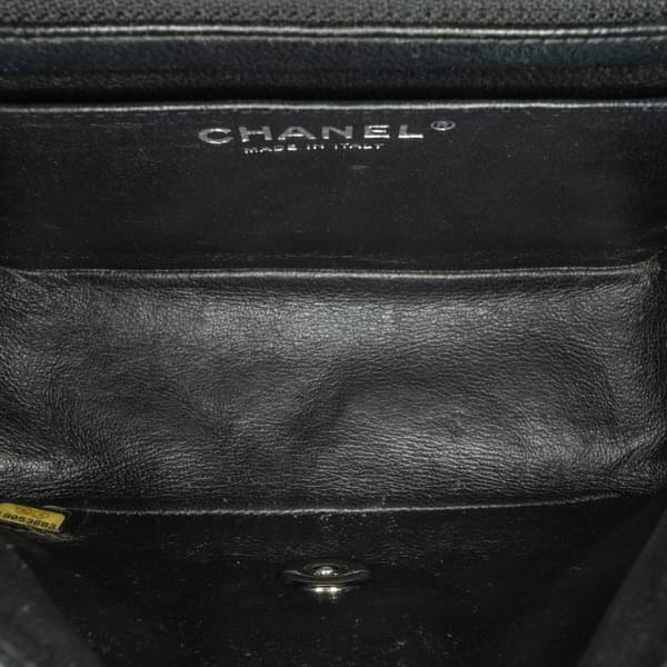 Pre-owned Chanel Mini Square Classic Patent Single Flap Black
