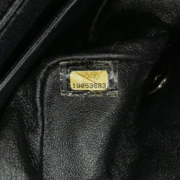 Pre-owned Chanel Mini Square Classic Patent Single Flap Black