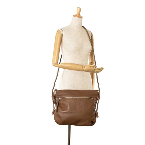 Pre-owned Gucci Interlocking G Calfskin Crossbody Brown