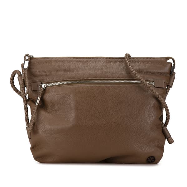 Pre-owned Gucci Interlocking G Calfskin Crossbody Brown