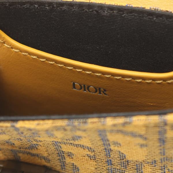 Pre-owned Dior Nano Oblique Lock Pouch Crossbody Yellow