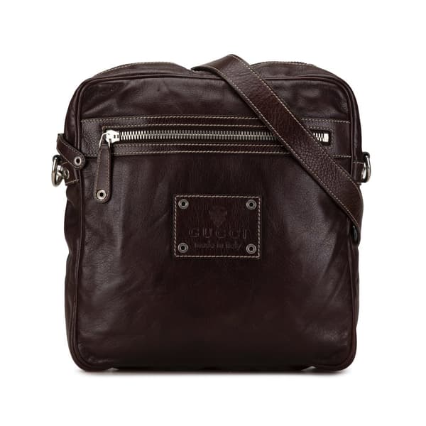 Pre-owned Gucci Leather Crossbody Bag Brown
