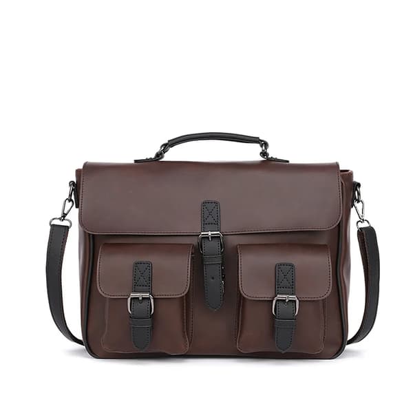 Affärsmeddelandepåse, Vattentät Läder, Vintage Stil,brun