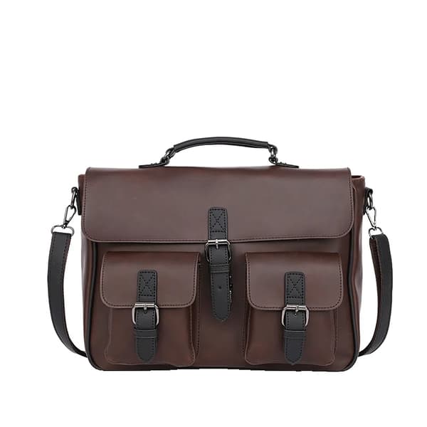 Forretnings Messenger Taske, Vandtæt Læder, Vintage Stil,brun