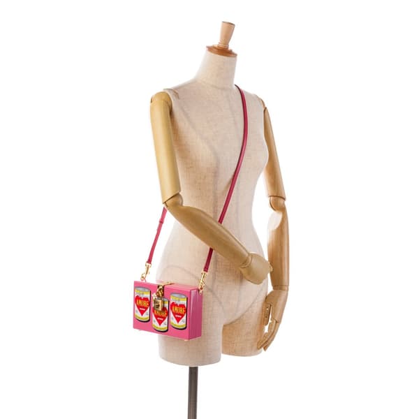 Pre-owned Dolce & Gabbana Printed Acrylic Amore Can Box Crossbody Bag Pink